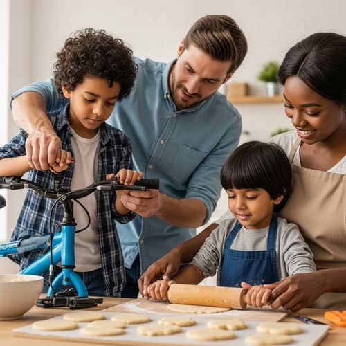 Two Little Brothers Helping Parents | Heartwarming Family Scene