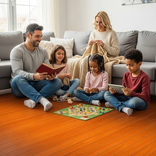 Cozy Family Time in Heated Living Room