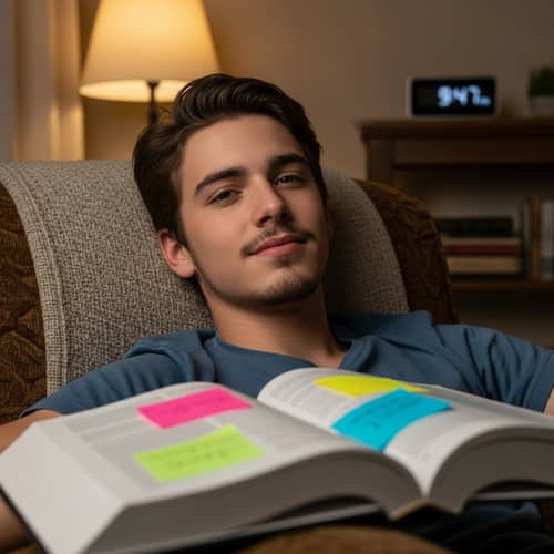 Teen Boy Calm Before Chemistry Exam