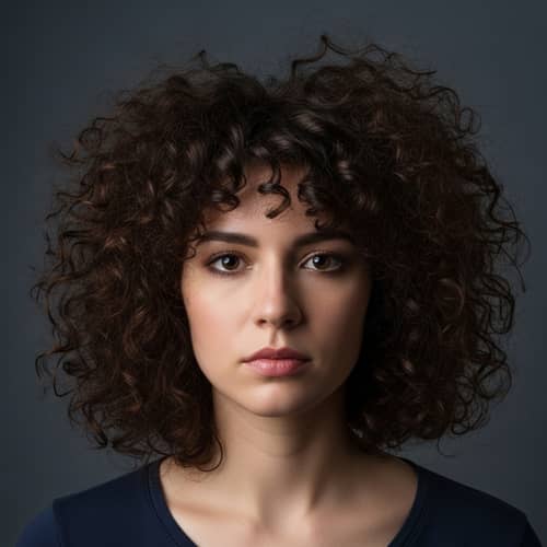 Girl with Extremely Curly but Frizzy Hair