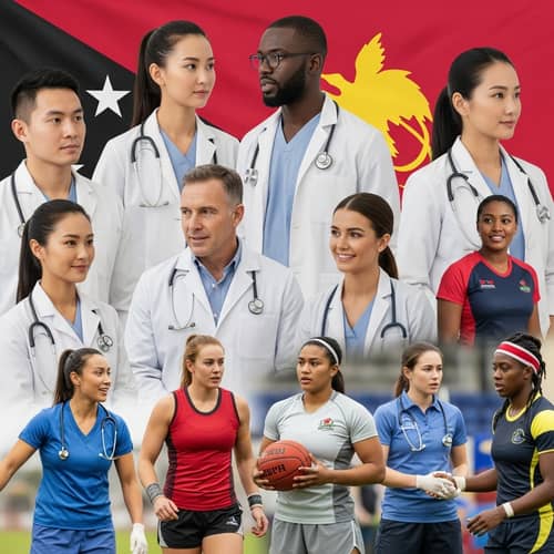 Diverse Physiotherapists Treating Athletes of Various Descents