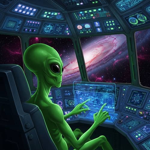Extraterrestrial Being in Aircraft | Enigmatic Green Alien