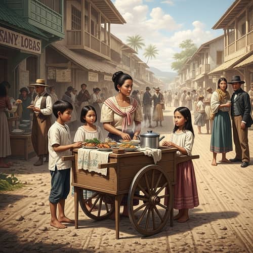 19th Century Philippines Food Market Scene | Historical Filipino Street Vendor