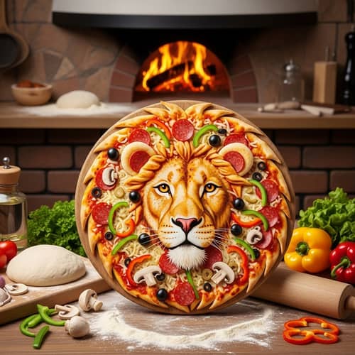 Lion Pizza: Creative Masterpiece with Crust Mane