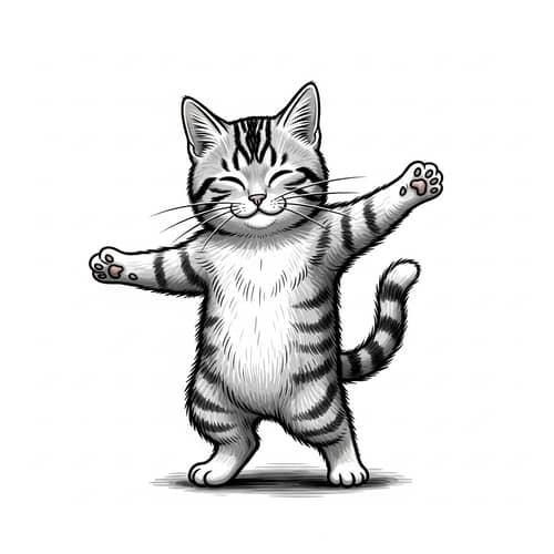 Cheerful Dancing Cat: Captivating and Agile Moves