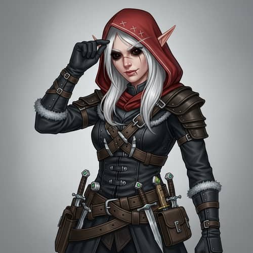Half-Elf Rogue Character with Northern Traits and Elven Features