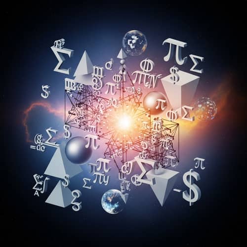 Abstract Mathematics: Geometric Shapes & Symbols in Cosmic Harmony
