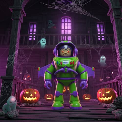 Astronaut Toy in Halloween Haunted House