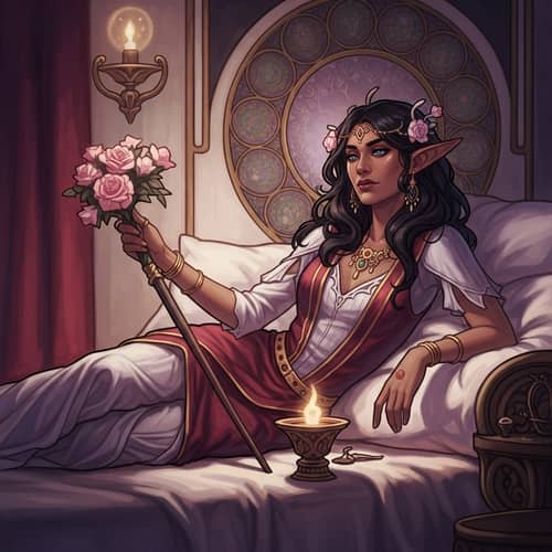Enchanting Elven Figure in Luxurious Ambiance | Art Nouveau Style