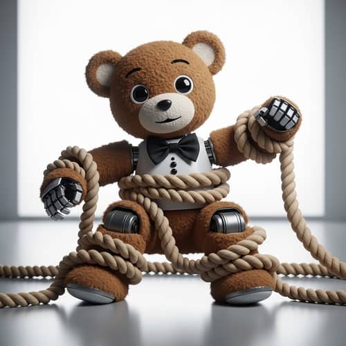 Freddy Fazbear Tied Up - Charming Robot Playfully Entangled