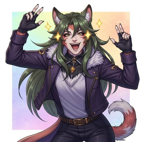 Furry Femboy: Playful Humanoid Character in Vibrant Outfit