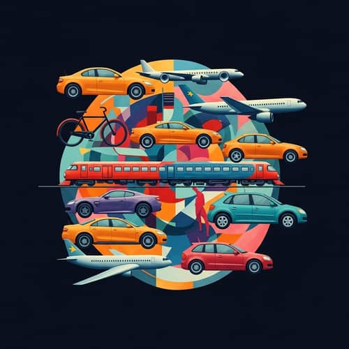 Vibrant Vehicles, Abstract & Modern Art Display