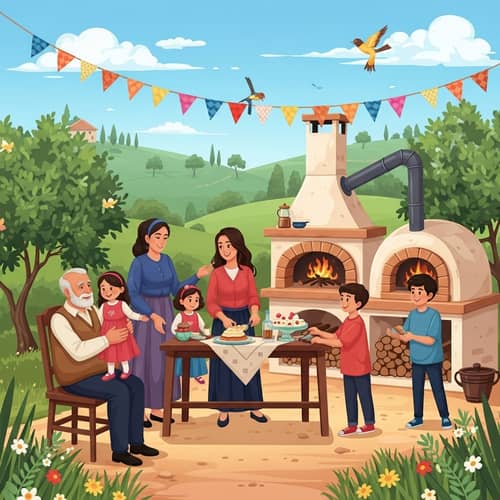 New Year Celebration in Levantine Village Garden