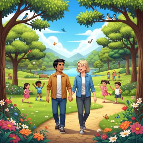 Jeena Tere Sang - Enjoying Time Together in a Lush Green Park