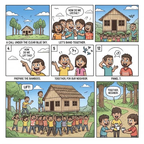 Bayanihan Comic Strip: A Forest Tale of Unity and Community Spirit