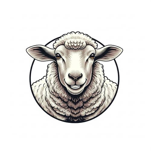 Cheerful Sheep Logo Design | Joyful and Positive Sheep Logo