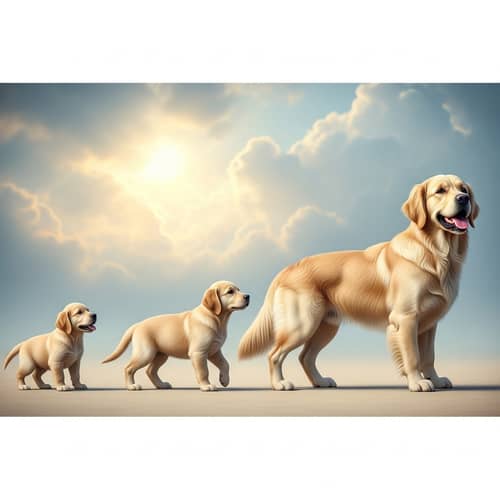 Golden Retriever Evolution: From Puppy to Adult | Surreal Transformation