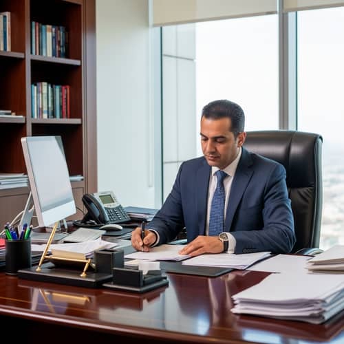 Middle-Eastern Male CEO in High-End Office | Business Leader