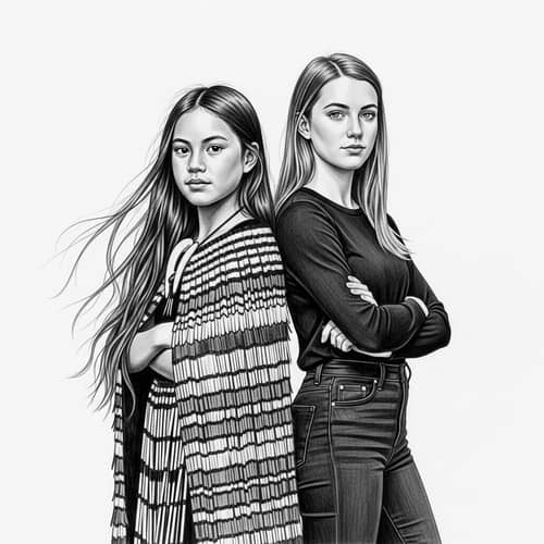 Maori and British Girls Sketch: Unity of Cultural Backgrounds