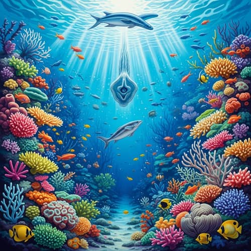 Vibrant Underwater Dreamscape: Marine Life in Focus