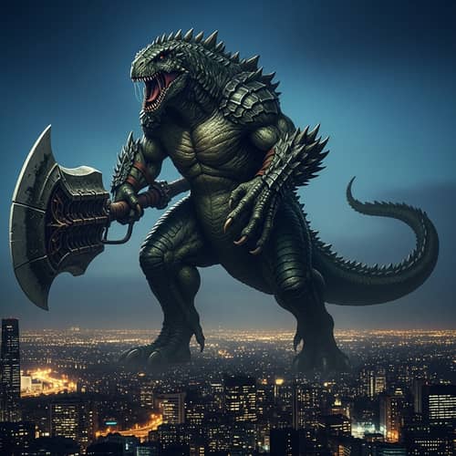 Godzilla with gun