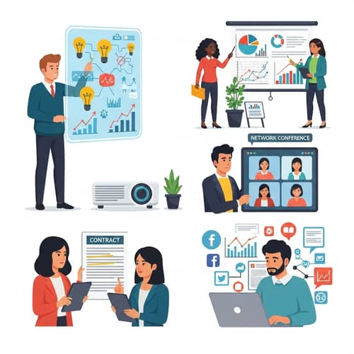Technological Company Development Vector Illustration