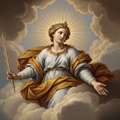 Celestial Depiction of a Divine Figure in Renaissance Style Painting