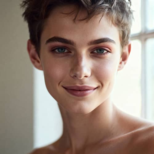 Stylish Editorial Headshot of a Confident Young Model
