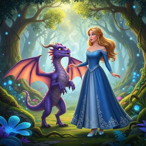 Princess Cinderella meets Spyro in Enchanted Forest Princess Cinderella meets Spyro in Enchanted Forest