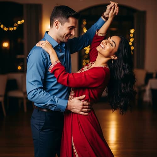 Passionate Dance of Love: Caucasian Man & Middle-Eastern Woman
