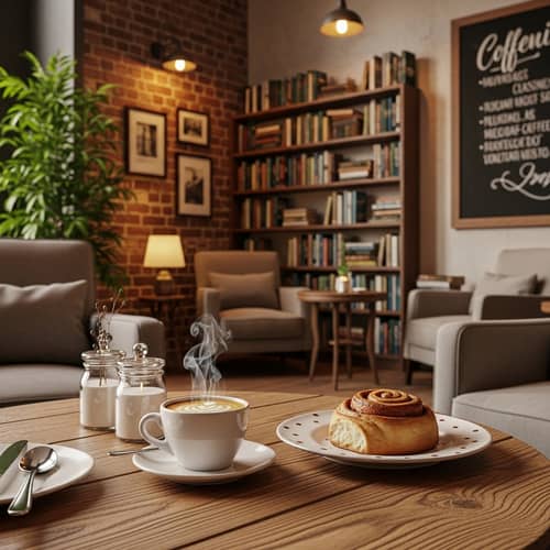 Beautiful Coffee House Scene - Café App Cover Photo