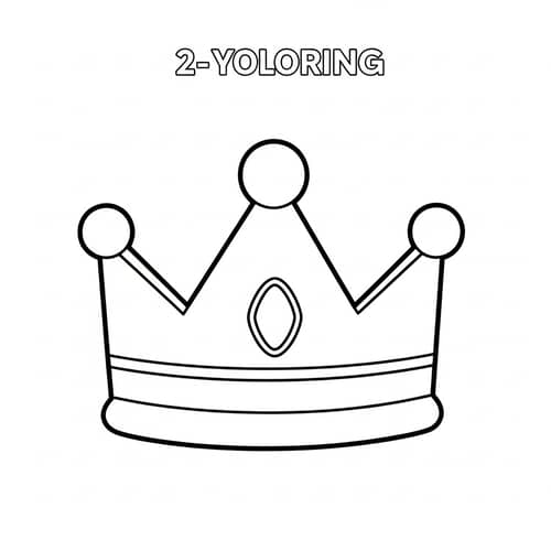 Simple Toy Crown Coloring Page for 2-Year-Olds