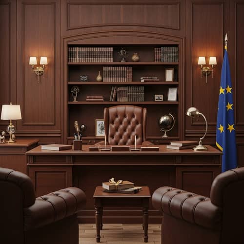 Gangster Boss Office: Dark Wood & Leather Decor