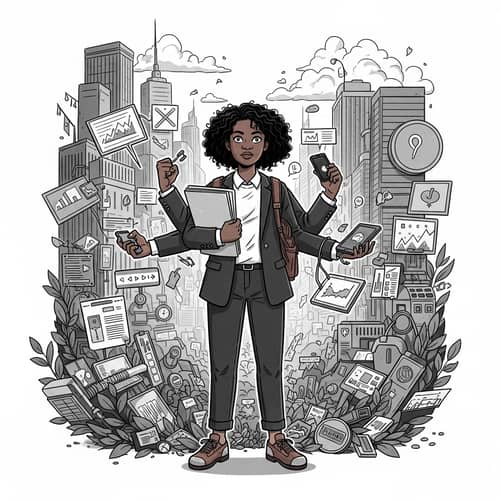 Vibrant Motivation: A Winning Spirit in Chaos - Illustration