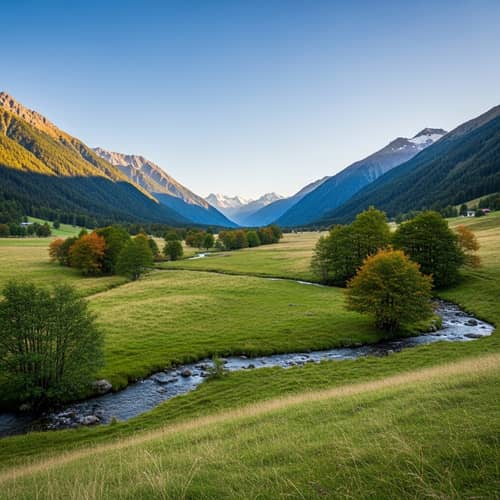Tranquil Valley & Majestic Mountains