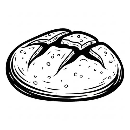Handcrafted Artisan Bread Icon - Black and White