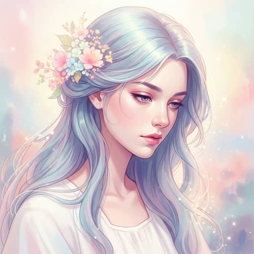 Ethereal Portrait: Watercolor & Airbrush Technique | Contemplative Woman