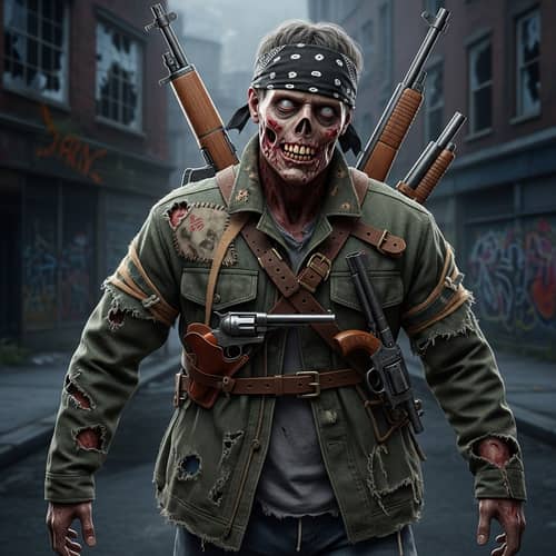 Creepy Zombie Street Style with Guns | Website Name