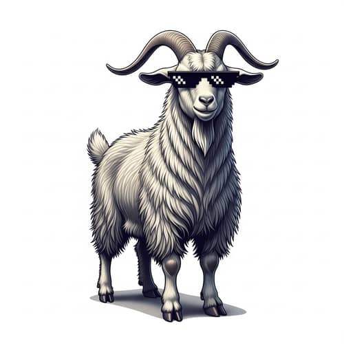 Muscular Angora Goat in Stylish Sunglasses