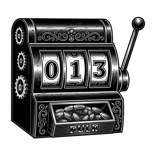 Vintage Slot Machine Tattoo Design with Bold Numbers