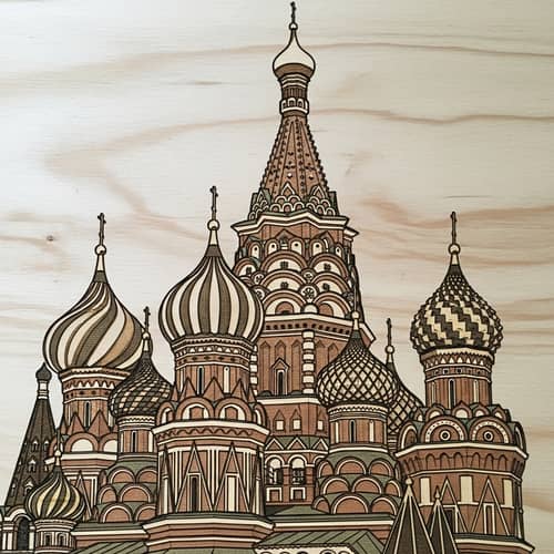 Russian Chip Carving Design with Elements of Russian Domes
