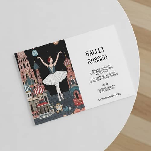 Modern Ballet Invitation Card Inspired by Russian Ballet and Milan Fashion Exhibition