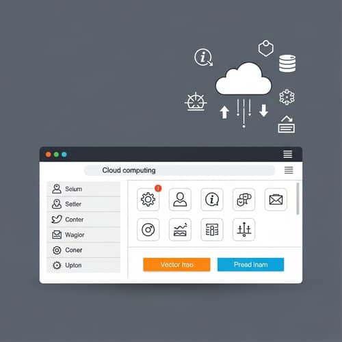 Minimalist Cloud Computing Vector | Clean Design & Modern Aesthetics
