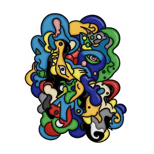 Vivid Abstract Shapes Composition | Surreal Art
