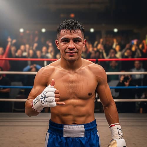 Hispanic Male Boxer Thumbs Up | Boxing Gloves | Ring Master