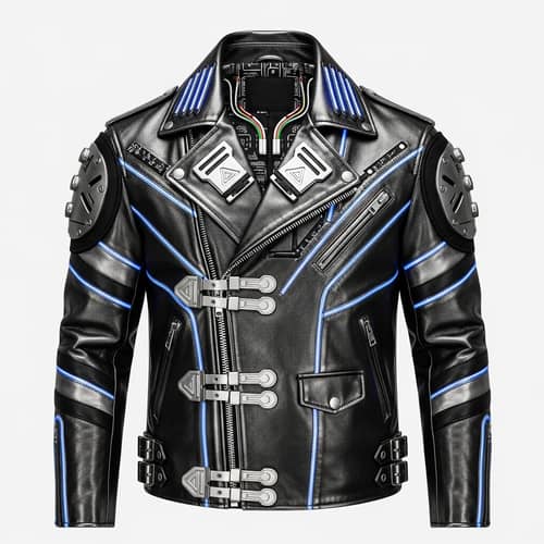 Men's Cyberpunk Style Biker Leather Jacket | Shop Online