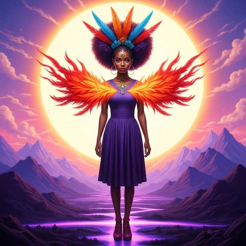 Breathtaking Ultra-Realistic Oil Painting of Afro-Steampunk Woman