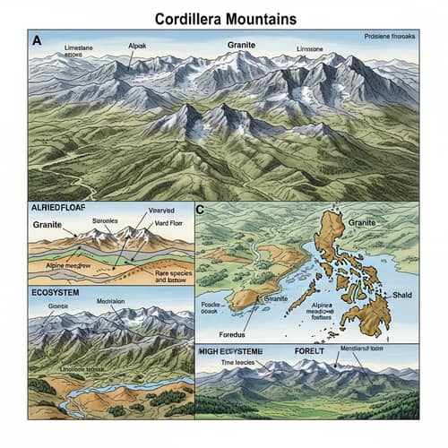 Comprehensive Cordillera Mountains Representation | Flora, Fauna, Terrain