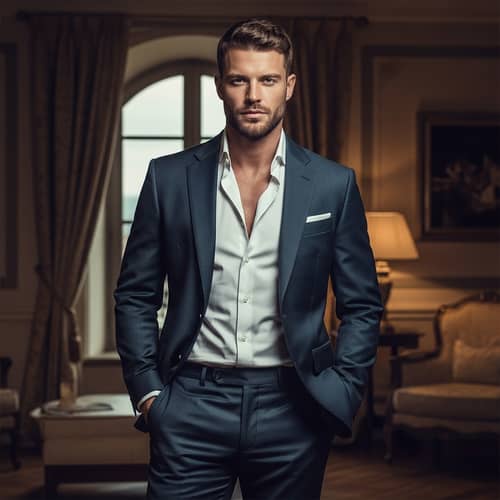 Luxurious White Italian Man in Military Background | Billionaire's Power & Elegance