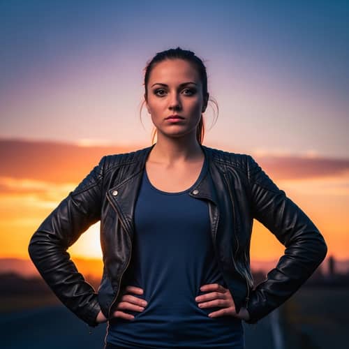 Confident Young Woman - Vibrant Colors & Determination